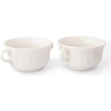 MSP Porselen Çorba Kasesi Çift Kulplu Çorbalık Porselen Çorba Kabı 13 cm 2 Adet