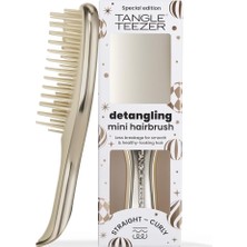MSP Teezer Mini Ultimate Detangler Chrome Saç Açıcı Fırça Islak ve Kuru Saçlar Için Champagne Gold Patentli Çift Katmanlı Diş Teknolojisi Seyahat Boyu