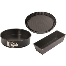 MSP Classic Kek Kalıbı 3-Parçalı Set, Yuvarlak Şekilli Ø26 Cm, Yapışmaz Kaplamalı Koenigskuchenform 30 Cm, Obstbodenform Ø 30 Cm, Made In Germany