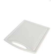 MSP Kesme Tahtası 32,5 x 26,5 x 1 cm Oluklu Tutacaklı - Beyaz