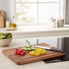 MSP Doğal Akasya Ahşap Doğrama ve Kesme Tahtası - Kesme Panosu - 32X21X1.5 cm Çok Amaçlı Sunum Tepsisi, Peynir ve Et Servis Tahtası