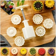 MSP Siliko World Basmalı Mooncake Kopat Set 7 Parça Kurabiye Yapım Seti, Beyaz