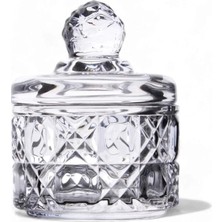 MSP Lüx Kristal Mini Cam Şekerlik & Cam Lokumluk, Kesme Cam Lüx Şekerlik 7.5cm*9.2cm - 06643
