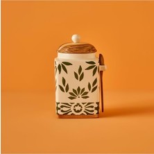 MSP Maison Molly Seramik Kavanoz, Krem-Yeşil, 1150 ml