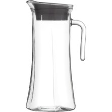 MSP Truva Cam Sürahi Tekli 1,4 L Kulplu Gri Plastik Kapaklı