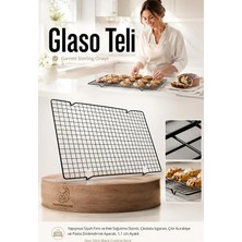 MSP Glaso Teli 40X25 cm - Paslanmaz Yapışmaz Siyah Fırın ve Kek Soğutma Standı, Çikolata Izgarası, Çıtır Kurabiye ve Pasta Dinlendirme Aparatı, 1.1 cm Ayaklı 723433