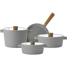 MSP Fika Gri Tencere ve Tava Seti 7 Parça