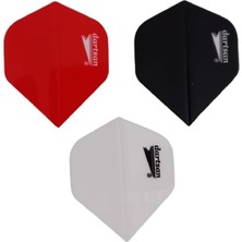 MSP Set (9 Adet) Dartsan Dart Flight-Flayt. 100 Micron Pet Kırmızı, Beyaz, Siyah Renkler.