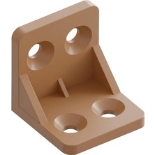 MSP L Köşe Bağlantı Elemanı, 28X28X28 Mm, Montaj Vidaları Dahil, 10 Adet (Kahverengi)