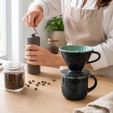 MSP Yapımı Seramik V60 Dripper, Glossy Black Filtre Kahve Demleme Ekipmanı, Pour Over Kahve Demleme Seti, Barista ve Kahve Tutkunları Için Özel Üretim Hediyelik