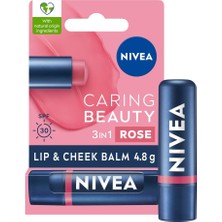Rose Renkli Nemlendirici Dudak Bakım Kremi 4.8gr, SPF30, Allık Etkisi, Dudak ve Yanaklar, E Vitamini