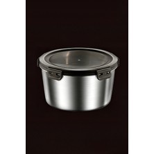 Chavin 304 Çelik 1100 ml Yuvarlak Yemek Meyve Et Buzdolabı Beslenme Saklama Kabı MT325