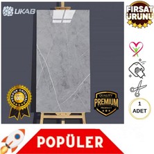 Dekor Kendinden Yapışkanlı Esnek Köpük Beyaz Pvc Mermer Panel 60X30 cm Banyo Wc Mutfak Gri 30 x 60