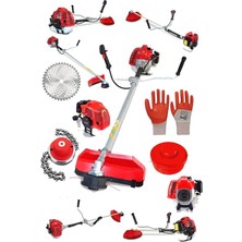 Alman R-9300 Yan Tipi Benzinli Motorlu Çalı Çim Ot Biçme Tırpanı Makinesi + Canavar Başlık