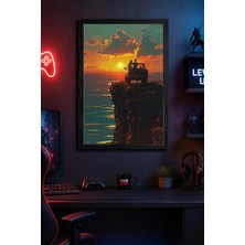 Charmbi Gün Batımı Temalı Siyah Çerçeveli Modern Duvar Tablosu Özel Poster 15X21 | 21X30 | 30X42
