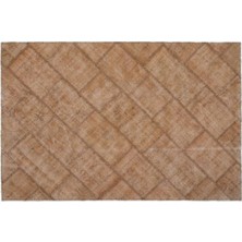 Apex Halı El Dokuması Patchwork Vintage Yün-Pamuk Kahve Halı 21007 154 x 230 cm