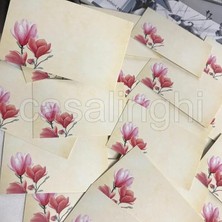 Çiçekli Yazısız Kart Not Kartı Tek Taraflı Boş Yazılabilir Mesaj Kartı 8x5 cm -10 Adet