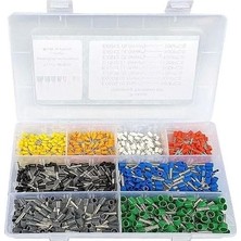 Htf 800 Adet Izoleli Kablo Pabucu Yüksük Seti 0,5MM²-6,00MM² 8 Çeşit Şeffaf Çantada