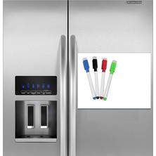Merfi Store Magnet Magnetli Kalemli Buzdolabı Notluk 35X50 Cm, Manyetik Not Panosu, Yazı Tahtası, Planlayıc�