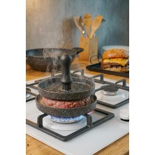 Merfi Store Home Profesyonel Granit Hamburger Köfte Kalıbı Aparatı Hamburger Pişirme Köfte Kalıp 110 mm