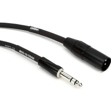 Merfi Store Siyah Serisi Ara Bağlantı Kablosu, 1/4-Inç Trs - Xlr (Erkek), 3,5 Metre