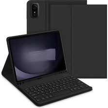 Huawei Honor Pad X9 11.5 Inç / X8 Pro ile Uyumlu Kılıf Kablosuz Klavyeli Case Mobax Türkçe Klavye Siyah