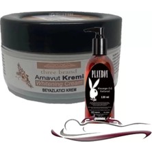 Najmaddin Sh Three Brand Whitening Cream 3 Adet Arnavut Kremi 50ML  Kremi Ile 120ML Playboy Masaj Yağı Sh N
