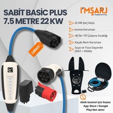Nrgkick 22KW 32A Taşınabilir Şarj Istasyonu (Sabit Basic Plus Light Set 7.5m Duvar Askı Aparatlı Çantalı Monofaze Trifaze Uyumlu Ac Mobil Wallbox)