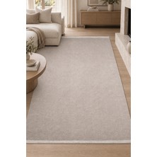 Ally Carpet Ender Aytun Bej Yumuşak Dokulu Robot Süpürge Uyumlu Kolay Temizlenebilir Salon Oturma Odası Koridor
