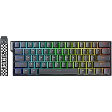 Mini 60 He Hall Effect Manyetik Klavye Rapid Trigger Stromrise Switch 8000Hz Tkl Hot Swap Oyuncu Klavyesi Siyah