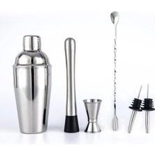Profesyonel Paslanmaz Çelik 750ML 6 Parça Kokteyl Seti Kokteyl Hazırlama Bar Shaker Seti
