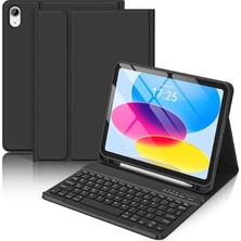 Galaxy Tab S11 11 Inç 2025 Uyumlu Kablosuz Bluetooth Bağlantılı Kalem Bölmeli Klavyeli Kılıf