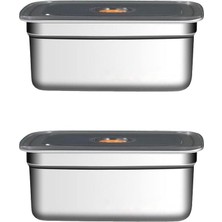 Adet Çelik 2200 ml Yemek Meyve Et Buzdolabı Beslenme Saklama Kabı MT221