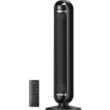 36 Inç Kule Tipi Fan, Ev ve Yatak Odası Kullanımı, 8,5 M/s Güçlü Hava Akışı, 8 Hız Kademesi, 4 Çalışma Modu, 25 Db Sessiz Kanatsız Tasarım, 90° Salınım, 8 Saat Zamanlayıcı, LED Ekran