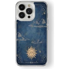 iPhone 13 Pro Uyumlu Vintage Space Tasarım Baskılı Şeffaf Kılıf