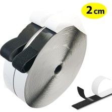 Magnet Yapışkanlı Siyah Cırt Cırtlı Bant, 3 mt Amerikan Fermuarı, 2cm Genişlik Cırt Band
