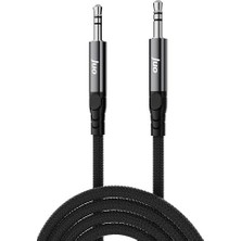Stereo 3.5mm Trs Jack Örgülü Aux Ses Kablosu 3 Metre