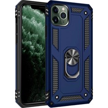 Metemix Newface Iphone 11 Pro Kılıf Sofya Yüzüklü Silikon Kapak - Lacivert