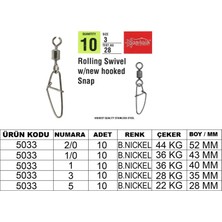 Captain 5033 New Hoked Klips 10LU Paket Black Nikel