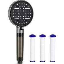Merfi Store Sogud Duş Başlığı Seti Antrasit Gri - Filtreli Arıtmalı El Duşu - 6 Fonksiyonlu Yüksek Basınçlı Model - 3 Yedek Filtre Kartuşlu Kireç Önleyici Su Tasarruflu [enerji Sınıfı A++]