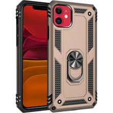 Metemix Newface Iphone 11 Kılıf Sofya Yüzüklü Silikon Kapak - Gold