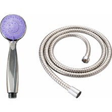 Merfi Store Duş Seti Ayarlanabilir El Duş Başlığı ve 150 cm Krom Duş Hortumu, Yüksek Basınçlı Su Akışı Sağlayan Çok Fonksiyonlu El Tipi Duş Başlığı, Dayanıklı Krom Spiral Hortum, Evrensel Bağlantı Uyumlu, Kolay