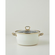 English Home Sartagi Emaye Kızartma Tencere 22 cm Gold Bej