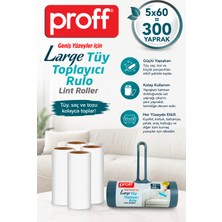 proff Large Tüy Toplayıcı + 4 Rulo Yedek (5X60=300 Yaprak)