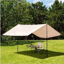 Geçirmez Dayanıklı Piknik Kamp Sahil Plaj Güneşlik Koruyucu Tente Gölgelik Çadır 500X300 cm Tek Ebat Bej