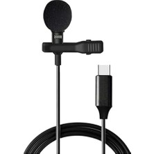 Burada ZR258 JH02 Type-C Kablolu Mikrofon, Siyah BBZR258
