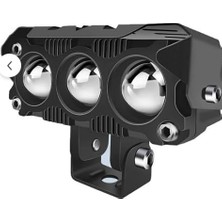 Spot Işık, Motosiklet Uyumlu, Sarı Beyaz, Projektör Lens, Dikdörtgen, Off Road Lamba, 3 Gözlü
