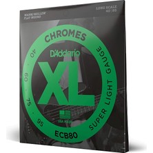 ECB80 Bas Gitar Tel Seti, Chromes, Super Light Gauge (40