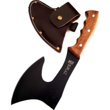 SürLaz El Yapımı Kahverengi Saplı Outdoor Balta 25 cm Uzunlukta Dayanıklı Çelik