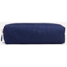 01106 Lacivert Krinkıl Kumaş Unisex Tek Bölmeli Suya Dayanıklı Parmak Kalemlik Kalem Kutusu